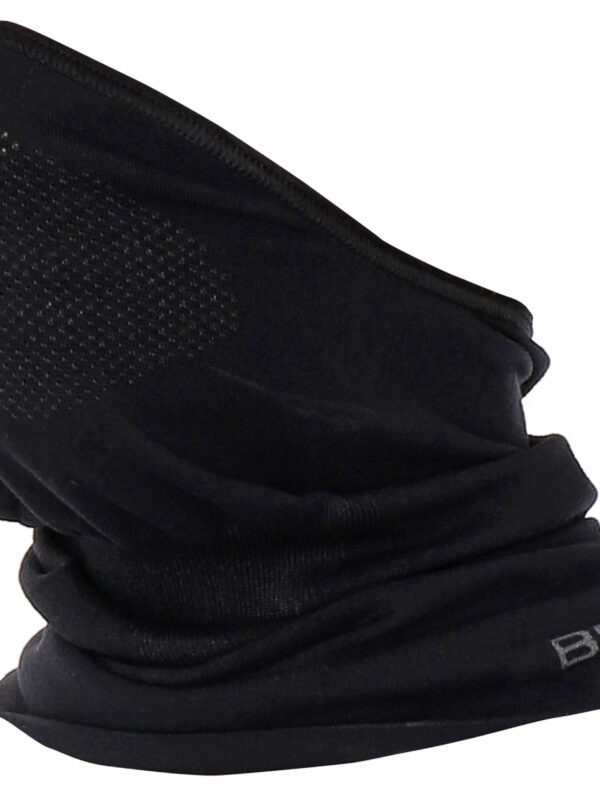 Merino Wool Half-Balaclava Snood Unisex - black, S/M
